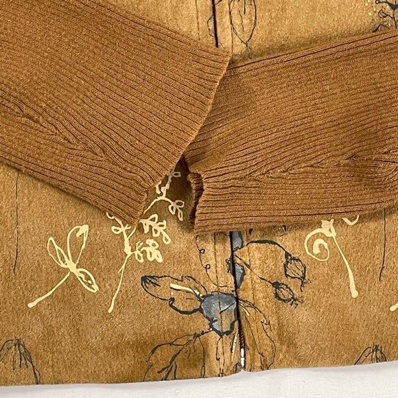 CALLI CALI’s Floral Boho Leather Suede Hoodie Sweater Zip Up Jacket Women’s XL - Picture 15 of 15